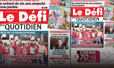 Voici la une du Défi Quotidien de ce Mardi 08 Août 2023