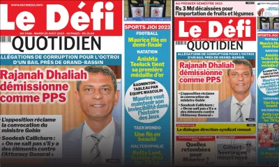 Voici la une du Défi Quotidien de ce Mardi 29 Août 2023