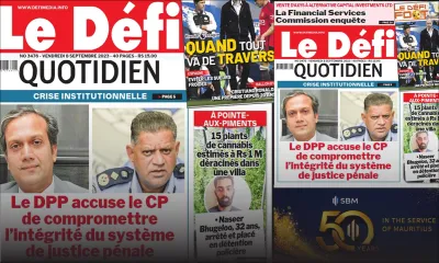 Voici la une du Défi Quotidien de ce Vendredi 08 Septembre 2023