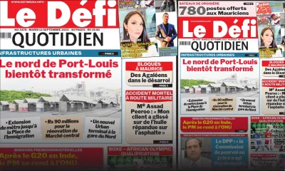 Voici la une du Défi Quotidien de ce Mardi 12 Septembre 2023