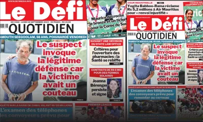 Voici la une du Défi Quotidien de ce Lundi 18 Septembre 2023