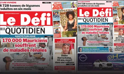 Voici la une du Défi Quotidien de ce Mardi 26 Septembre 2023