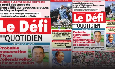 Voici la une du Défi Quotidien de ce Lundi 30 Octobre 2023