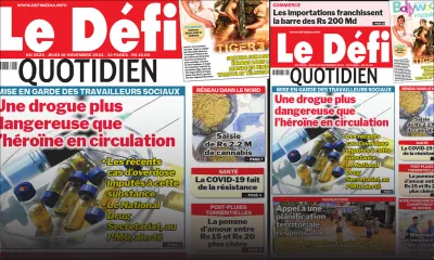 Voici la une du Défi Quotidien de ce Jeudi 16 Novembre 2023