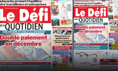 Voici la une du Défi Quotidien de ce Jeudi 07 Décembre 2023
