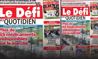 Voici la une du Défi Quotidien de ce Vendredi 15 Décembre 2023