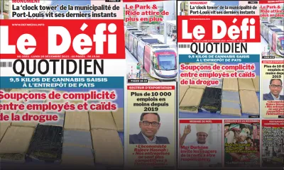 Voici la une du Défi Quotidien de ce Lundi 25 Décembre 2023