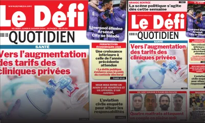 Voici la une du Défi Quotidien de ce Lundi 08 Janvier 2024
