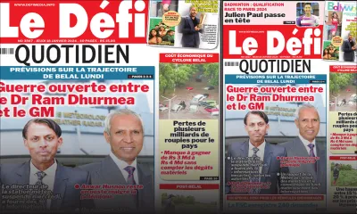 Voici la une du Défi Quotidien de ce Jeudi 18 Janvier 2024