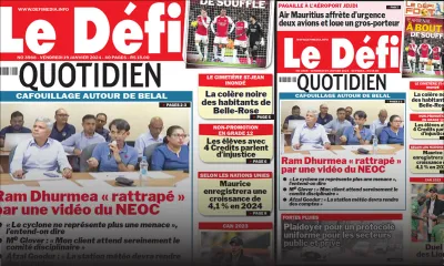 Voici la une du Défi Quotidien de ce Vendredi 19 Janvier 2024