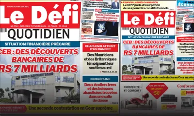 Voici la une du Défi Quotidien de ce Mercredi 07 Février 2024
