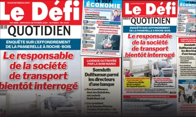 Voici la une du Défi Quotidien de ce Mercredi 28 Février 2024