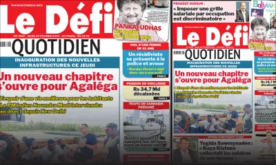 Voici la une du Défi Quotidien de ce Jeudi 29 Février 2024