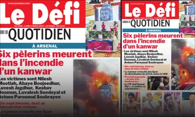 Voici la une du Défi Quotidien de ce Lundi 04 Mars 2024