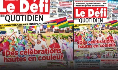 Voici la une du Défi Quotidien de ce Mercredi 13 Mars 2024