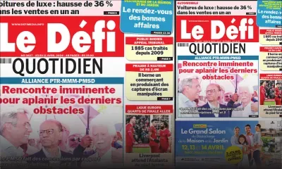 Voici la une du Défi Quotidien de ce Jeudi 11 Avril 2024