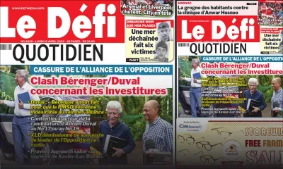 Voici la une du Défi Quotidien de ce Lundi 15 Avril 2024