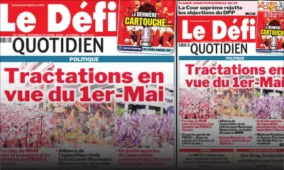 Voici la une du Défi Quotidien de ce Vendredi 19 Avril 2024