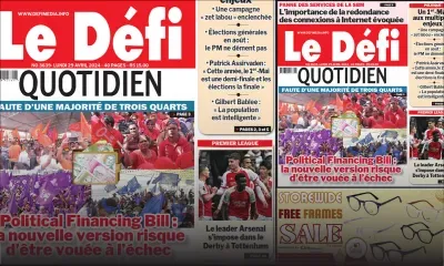 Voici la une du Défi Quotidien de ce lundi 29 Avril 2024