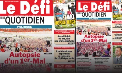 Voici la une du Défi Quotidien de ce Vendredi 03 Mai 2024