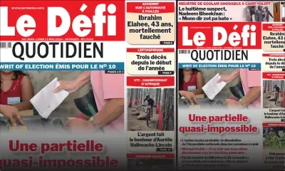 Voici la une du Défi Quotidien de ce Lundi 13 Mai 2024