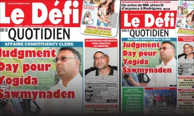 Voici la une du Défi Quotidien de ce Jeudi 30 Mai 2024