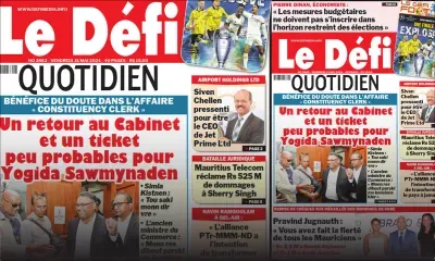 Voici la une du Défi Quotidien de ce Vendredi 31 Mai 2024