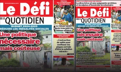Voici la une du Défi Quotidien de ce Lundi 10 Juin 2024