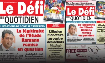 Voici la une du Défi Quotidien de ce jeudi 13 Juin 2024