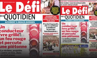 Voici la une du Défi Quotidien de ce Lundi 24 Juin 2024