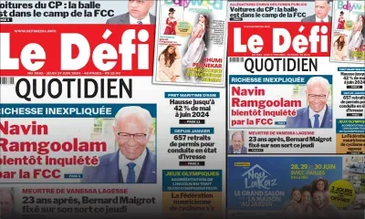 Voici la une du Défi Quotidien de ce Jeudi 27 Juin 2024