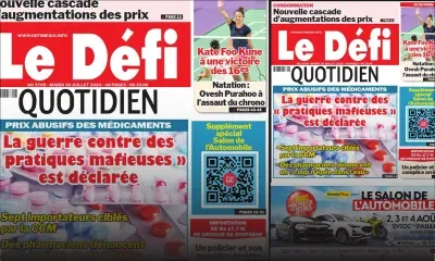 Voici la une du Défi Quotidien de ce Mardi 30 Juillet 2024