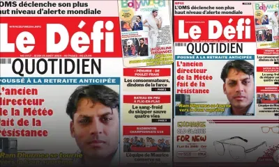 Voici la une du Défi Quotidien de ce Jeudi 15 Août 2024