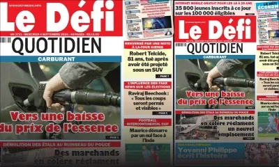 Voici la une du Défi Quotidien de ce Mercredi 04 Septembre 2024