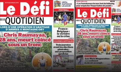 Voici la une du Défi Quotidien de ce Lundi 09 Septembre 2024