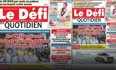 Voici la une du Défi Quotidien de ce Mardi 10 Septembre 2024