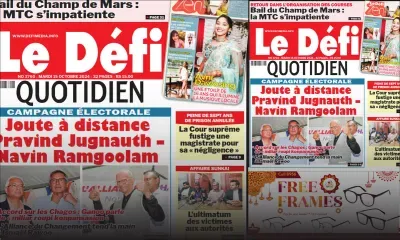 Voici la une du Défi Quotidien de ce Mardi 15 Octobre 2024