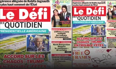 Voici la une du Défi Quotidien de ce Jeudi 07 Novembre 2024