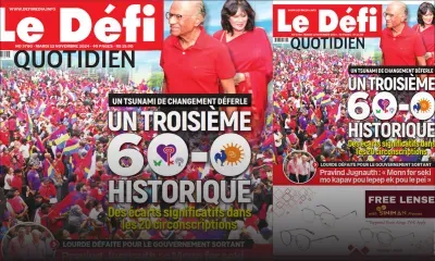 Voici la une du Défi Quotidien de ce Mardi 12 Novembre 2024