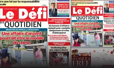 Voici la une du Défi Quotidien de ce Jeudi 26 Décembre 2024