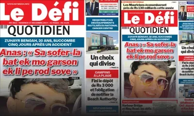 Voici la une du Défi Quotidien de ce Vendredi 27 Décembre 2024