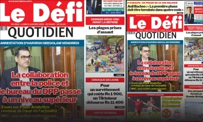 Voici la une du Défi Quotidien de ce Lundi 06 Janvier 2025
