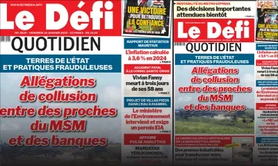 Voici la une du Défi Quotidien de ce Vendredi 10 Janvier 2025