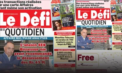 Voici la une du Défi Quotidien de ce Mardi 14 Janvier 2025
