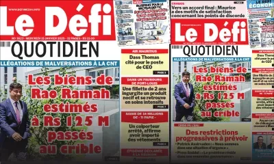 Voici la une du Défi Quotidien de ce Mercredi 15 Janvier 2025