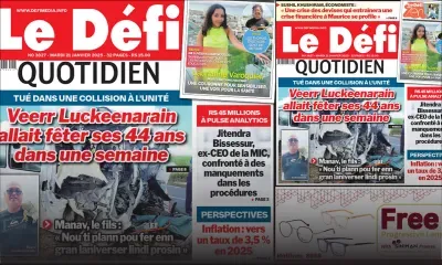 Voici la une du Défi Quotidien de ce Mardi 21 Janvier 2025