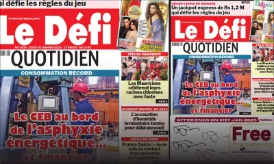 Voici la une du Défi Quotidien de ce Jeudi 30 Janvier 2025
