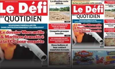 Voici la une du Défi Quotidien de ce Lundi 03 Mars 2025