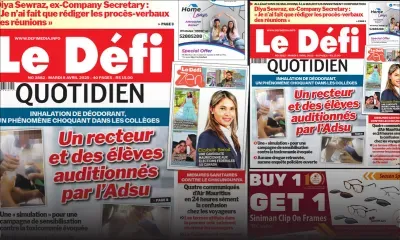 Voici la une du Défi Quotidien de ce Mardi 08 Avril 2025