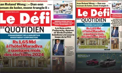 Voici la une du Défi Quotidien de ce Lundi 14 Avril 2025